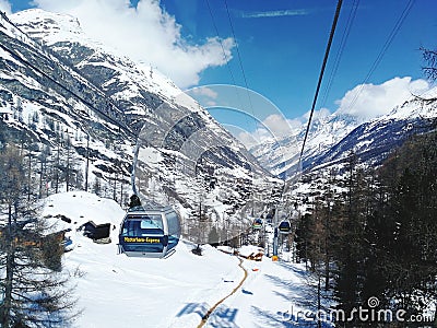 Matterhorn express cable cars Editorial Stock Photo